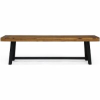 Noble House Raphael 63  Wood Top Patio Dining Bench in Sandblast Teak