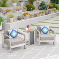 Noble House Malvern Outdoor 4 Seater Wicker Chat Set with Fire Pit Brown