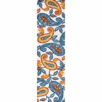 Julien Paisley High-Low Orange/Blue Indoor/Outdoor Runner Rug