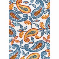 Julien Paisley High-Low Orange/Blue Indoor/Outdoor Area Rug