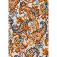 Gordes Paisley High-Low Orange/Multi Indoor/Outdoor Area Rug