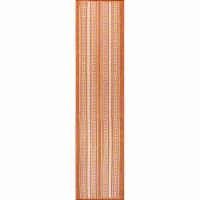 Haynes Modern Double Stripe Orange/Cream Indoor/Outdoor Runner Rug
