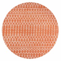 Ourika Moroccan Geometric Textured Weave Orange/Cream Indoor/Outdoor Area Rug