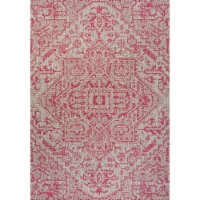 Estrella Bohemian Medallion Weave Light Gray/Fuchsia Indoor/Outdoor Area Rug
