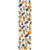 Ananas Bold Pineapple High-Low Orange/Navy Indoor/Outdoor Runner Rug