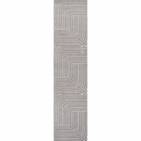 Odense Minimalist Angle Geometric Gray/Ivory Runner Rug