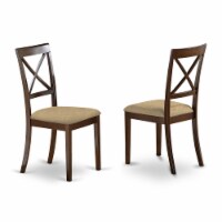 East West Furniture Boston 38  Fabric Dining Chairs in Cappuccino (Set of 2)