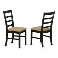 East West Furniture Parfait 38  Fabric Dining Chairs in Black (Set of 2)