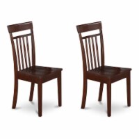 East West Furniture Capri 11  Wood Dining Chairs in Mahogany (Set of 2)