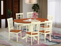 KENI7-WHI-W 7 PC Dining room set -Small Kitchen Table and 6 Dining Chairs