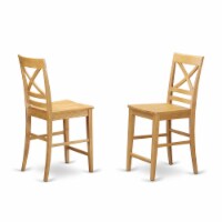 East West Furniture Quincy 11  Wood Counter Stools in Oak (Set of 2)