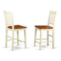 East West Furniture Vernon 11  Wood Stools in Cream/Cherry (Set of 2)