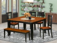 East West Furniture Parfait 6-piece Wood Dinette Set in Black/Cherry