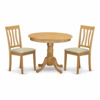 East West Furniture Antique 3-piece Small Kitchen Table Set with 2 Chairs in Oak