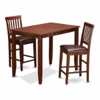 East West Furniture Buckland 3-piece Counter Height Kitchen Set in Mahogany
