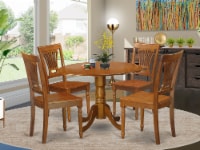 Dlpl5-Sbr-W 5 Pc Kitchen Nook Dining Set-Small Kitchen Table And 4 Dining Chairs