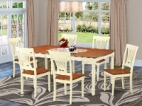 DOPL7-WHI-W 7 Pc Dining room set for 6-Table and 6 Dining Chairs