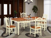 DOVE5-WHI-W 5 Pc Dinette set for 4-Dining Table and 4 Kitchen Dining Chairs