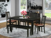 East West Furniture Dudley 6-piece Traditional Wood Kitchen Table Set in Black
