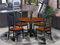 5-Piece Hartl& Set With One Table & Four Dinette Chairs In A Black & Cherry.
