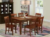 DUNO7-MAH-W 7 Pc Dining room set for 6- Dining Table and 6 Dining Chairs