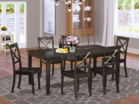 7 PC Dining room set for 6-Dining Table with Leaf and 6 Dinette Chairs.