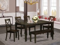 LYBO6-CAP-W 6 Pc Table with bench-Table and 4 Kitchen Chairs plus Bench