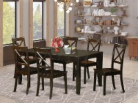LYBO7-CAP-W 7 PC formal Dining set-Dining Table with Leaf 6 Chairs for Dining