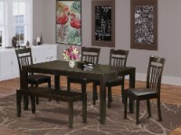 6 PC Dining set with bench-Table with Leaf & 4 Chairs for Dining plus Bench
