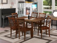 Mila7-Mah-W 7 Pc Dinette Set For Small Spaces-Table & 6 Chairs For Dining Room