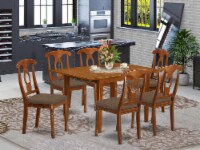 MLNA7-SBR-C 7 Pc dinette set for small spaces- Tables and 6 Dining Chairs