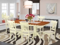 NAPL7-WHI-C 7 PcTable and chair set -Kitchen dinette Table and 6 Dining Chairs