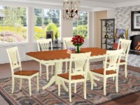 NAPL7-WHI-W 7 PC Dining set-Dining Table and 6 Dining Chairs for Dining