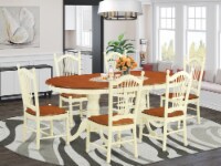 PLDO7-WHI-W 7 Pc Dining room set for 6-Dining Table and 6 Kitchen Chairs