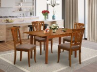 PSAV5-SBR-C 5 Pc small dinette set - Table with Leaf and 4 Dining Chairs