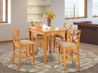 PUBS5-OAK-C 5 Pc Counter height Table-counter height Table and 4 counter Chairs