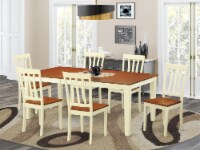 East West Furniture Quincy 7-piece Wood Dining Set in Buttermilk/Cherry