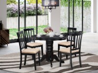 SHAN5-BLK-C 5 Pc Dining room set- Dinette Table and 4 Kitchen Dining Chairs