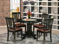 SHAV5-BLK-LC 5 PC dinette set - Dinette Table and 4 Dining Chairs