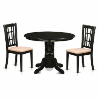 East West Furniture Shelton 3-piece Traditional Wood Kitchen Table Set in Black