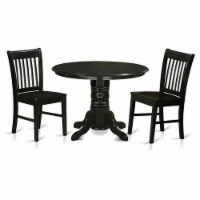 East West Furniture Shelton 3-piece Wood Kitchen Table and Chair Set in Black