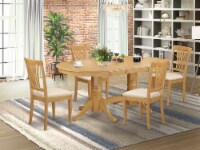 East West Furniture Vancouver 5-piece Wood Dining Room Set in Oak