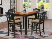 PBCH5-BLK-C 5 Pc counter height set-pub Table and 4 Kitchen Chairs.