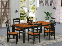 East West Furniture Logan 7-piece Wood Dinette Table Set in Black/Cherry