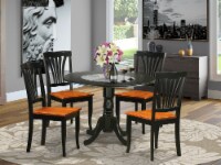 DLAV5-BLK-W 5 PC Kitchen Table set-Dining Table and 4 Wooden Kitchen Chairs