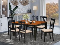 East West Furniture Weston 7-piece Wood Kitchen Set in Black/Cherry