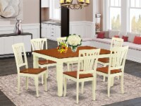 East West Furniture Weston 7-piece Wood Kitchen Table Set in Buttermilk/Cherry