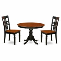 East West Furniture Hartland 3-piece Wood Dining Table Set in Black and Cherry