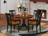 5 Pc set with a Dining Table and 4 Dinette Chairs in Black and Cherry