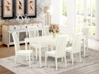 7-Piece table & chair set with one Dover Table & 6 Chairs in a Linen White